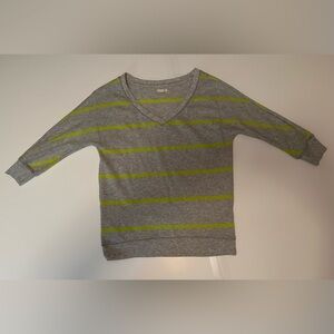Aries Stylish Gray and yellow Striped Long Sleeve Top